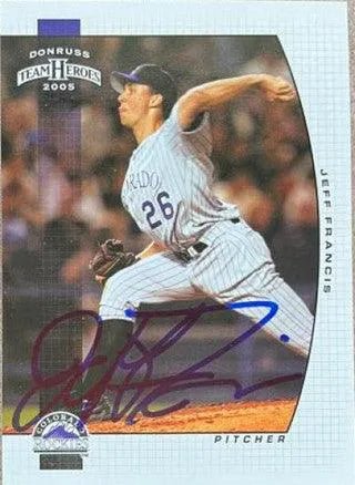Jeff Francis Signed 2005 Donruss Team Heroes Baseball Card - Colorado Rockies