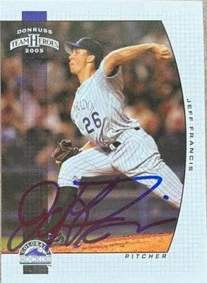 Jeff Francis Signed 2005 Donruss Team Heroes Baseball Card - Colorado Rockies