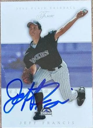 Jeff Francis Signed 2005 Flair Baseball Card - Colorado Rockies LE/699