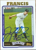 Jeff Francis Signed 2005 Topps Baseball Card - Colorado Rockies