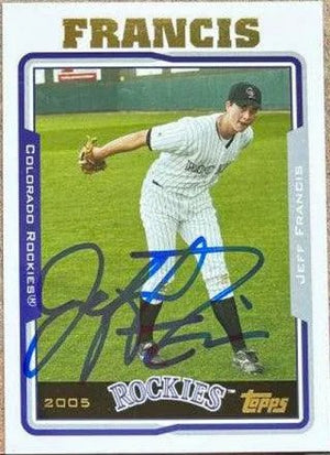 Jeff Francis Signed 2005 Topps Baseball Card - Colorado Rockies