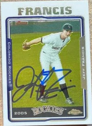 Jeff Francis Signed 2005 Topps Chrome Baseball Card - Colorado Rockies