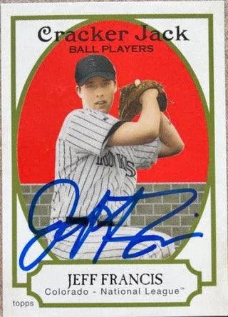 Jeff Francis Signed 2005 Topps Cracker Jack Baseball Card - Colorado Rockies