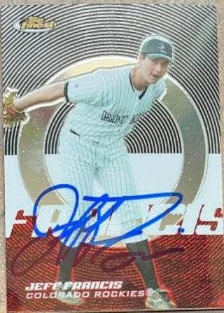 Jeff Francis Signed 2005 Topps Finest Baseball Card - Colorado Rockies