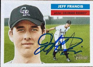 Jeff Francis Signed 2005 Topps Heritage Baseball Card - Colorado Rockies - PastPros