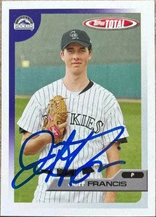 Jeff Francis Signed 2005 Topps Total Baseball Card - Colorado Rockies