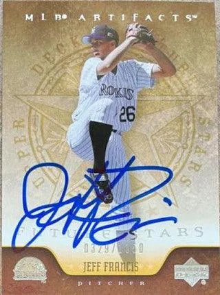 Jeff Francis Signed 2005 Upper Deck Artifacts Baseball Card - Colorado Rockies LE/1350