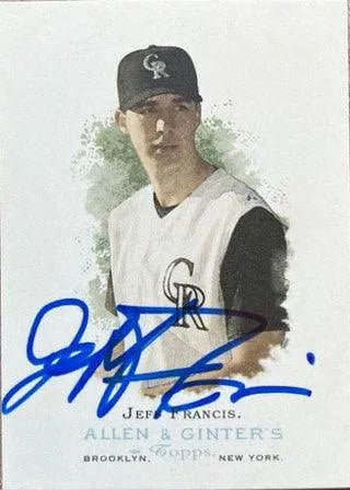 Jeff Francis Signed 2006 Allen & Ginter Baseball Card - Colorado Rockies