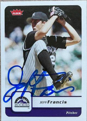 Jeff Francis Signed 2006 Fleer Baseball Card - Colorado Rockies - PastPros