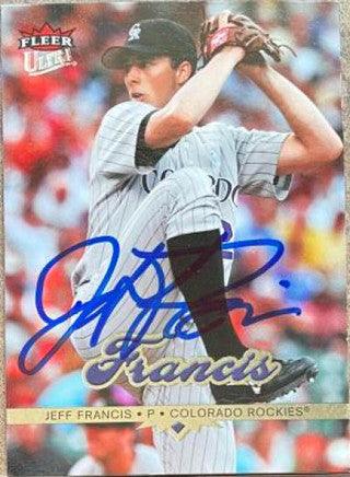 Jeff Francis Signed 2006 Fleer Ultra Baseball Card - Colorado Rockies - PastPros