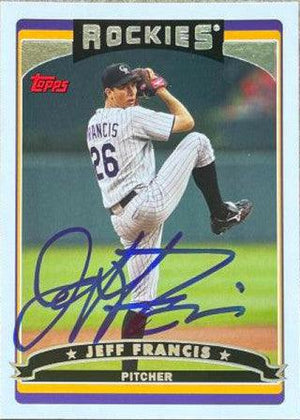 Jeff Francis Signed 2006 Topps Baseball Card - Colorado Rockies - PastPros