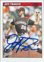 Jeff Francis Signed 2006 Topps Bazooka Baseball Card - Colorado Rockies