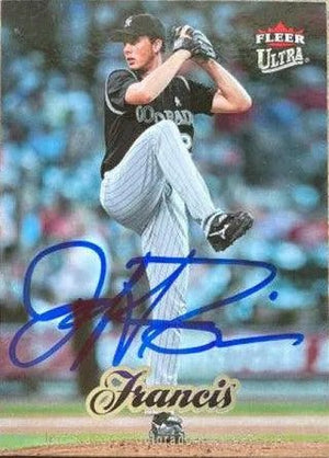 Jeff Francis Signed 2007 Fleer Ultra Baseball Card - Colorado Rockies