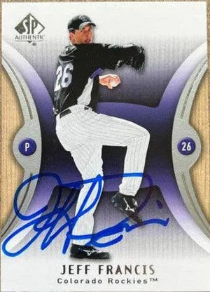 Jeff Francis Signed 2007 SP Authentic Baseball Card - Colorado Rockies