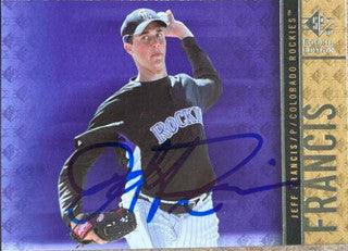 Jeff Francis Signed 2007 SP Rookie Edition Baseball Card - Colorado Rockies - PastPros