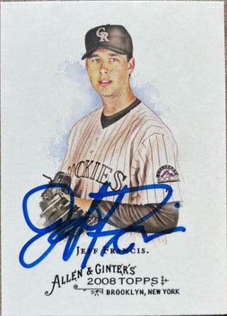 Jeff Francis Signed 2008 Allen & Ginter Baseball Card - Colorado Rockies - PastPros