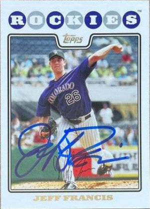 Jeff Francis Signed 2008 Topps Baseball Card - Colorado Rockies - PastPros