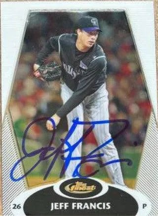 Jeff Francis Signed 2008 Topps Finest Baseball Card - Colorado Rockies