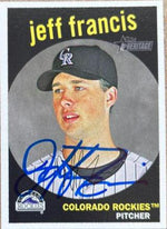 Jeff Francis Signed 2008 Topps Heritage Baseball Card - Colorado Rockies - PastPros