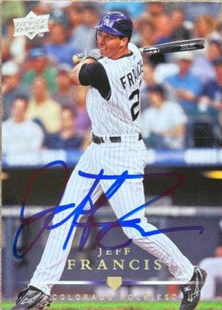 Jeff Francis Signed 2008 Upper Deck Baseball Card - Colorado Rockies - PastPros