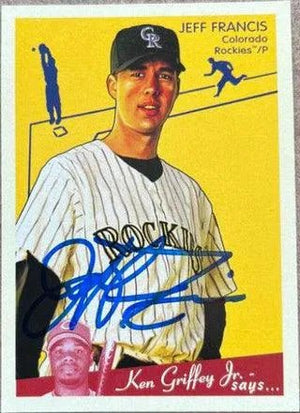Jeff Francis Signed 2008 Upper Deck Goudey Baseball Card - Colorado Rockies