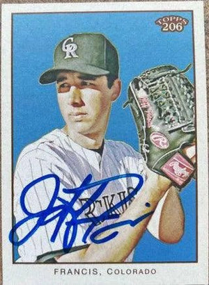 Jeff Francis Signed 2009 Topps 206 Baseball Card - Colorado Rockies