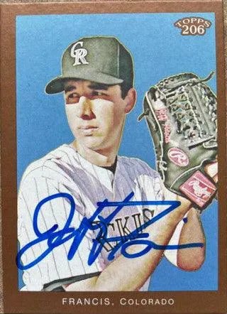 Jeff Francis Signed 2009 Topps 206 Bronze Baseball Card - Colorado Rockies