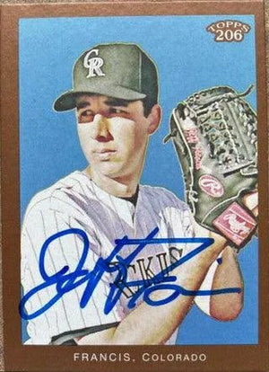 Jeff Francis Signed 2009 Topps 206 Bronze Baseball Card - Colorado Rockies