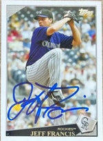 Jeff Francis Signed 2009 Topps Baseball Card - Colorado Rockies
