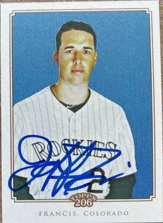 Jeff Francis Signed 2010 Topps 206 Baseball Card - Colorado Rockies