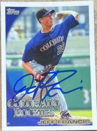 Jeff Francis Signed 2010 Topps Baseball Card - Colorado Rockies - PastPros
