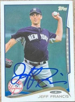 Jeff Francis Signed 2014 Topps Update Baseball Card - New York Yankees