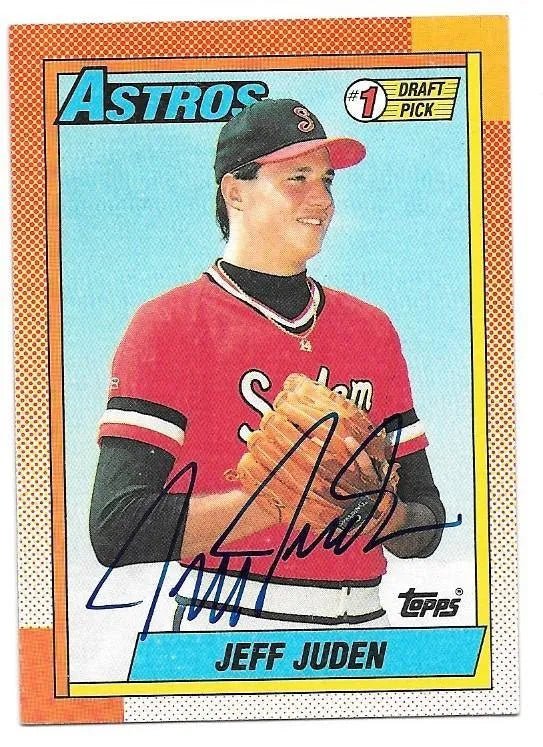 Jeff Juden Signed 1990 Topps Baseball Card - Houston Astros