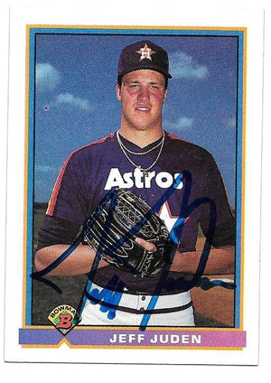 Jeff Juden Signed 1991 Bowman Baseball Card - Houston Astros - PastPros