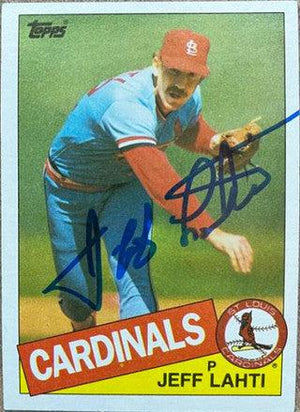 Jeff Lahti Signed 1985 Topps Baseball Card - St Louis Cardinals - PastPros