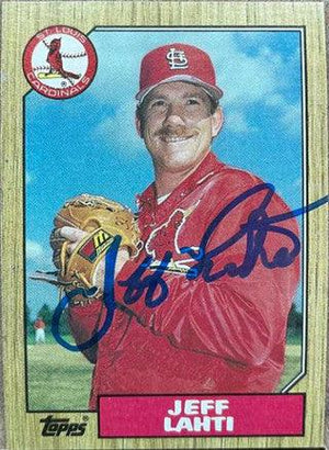 Jeff Lahti Signed 1987 Topps Baseball Card - St Louis Cardinals - PastPros