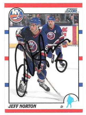 Jeff Norton Signed 1990-91 Score Hockey Card - New York Islanders - PastPros