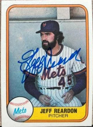 Jeff Reardon Signed 1981 Fleer Baseball Card - New York Mets