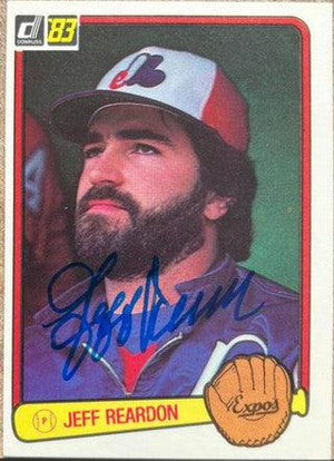 Jeff Reardon Signed 1983 Donruss Baseball Card - Montreal Expos - PastPros