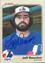 Jeff Reardon Signed 1983 Fleer Baseball Card - Montreal Expos