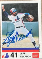 Jeff Reardon Signed 1983 Stuart Bakery Baseball Card - Montreal Expos