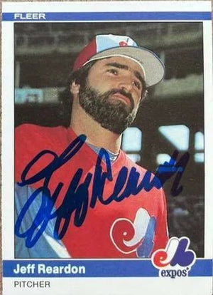 Jeff Reardon Signed 1984 Fleer Baseball Card - Montreal Expos