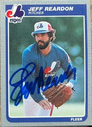 Jeff Reardon Signed 1985 Fleer Baseball Card - Montreal Expos - PastPros