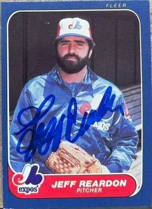 Jeff Reardon Signed 1986 Fleer Baseball Card - Montreal Expos