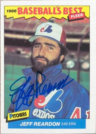 Jeff Reardon Signed 1986 Fleer Baseball's Best Baseball Card - Montreal Expos - PastPros