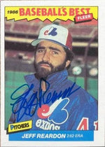 Jeff Reardon Signed 1986 Fleer Baseball's Best Baseball Card - Montreal Expos