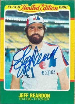 Jeff Reardon Signed 1986 Fleer Limited Edition Baseball Card - Montreal Expos