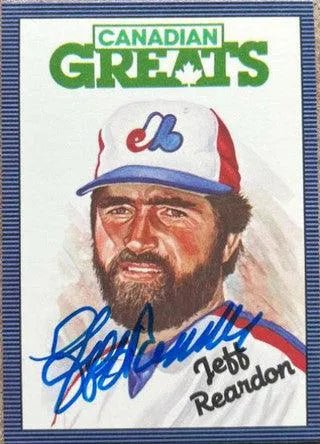 Jeff Reardon Signed 1986 Leaf Baseball Card - Montreal Expos