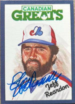 Jeff Reardon Signed 1986 Leaf Baseball Card - Montreal Expos - PastPros
