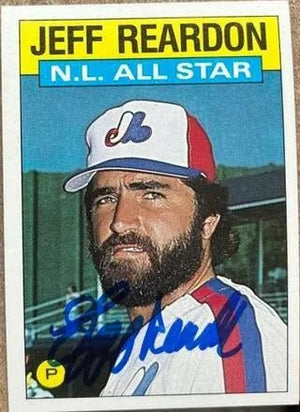 Jeff Reardon Signed 1986 Topps All-Star Baseball Card - Montreal Expos
